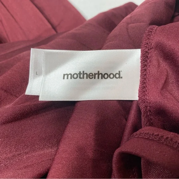 Motherhood Women’s Smocked BabyDoll Maternity Dress Burgundy Size Large - Picture 9 of 11